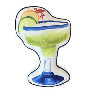 Novogratz Throw Pillow Margarita Pool Home Decor 19” Flamingo White Blue